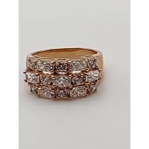 Sterling Silver Wide Band CZ Ring Size 8 925 China